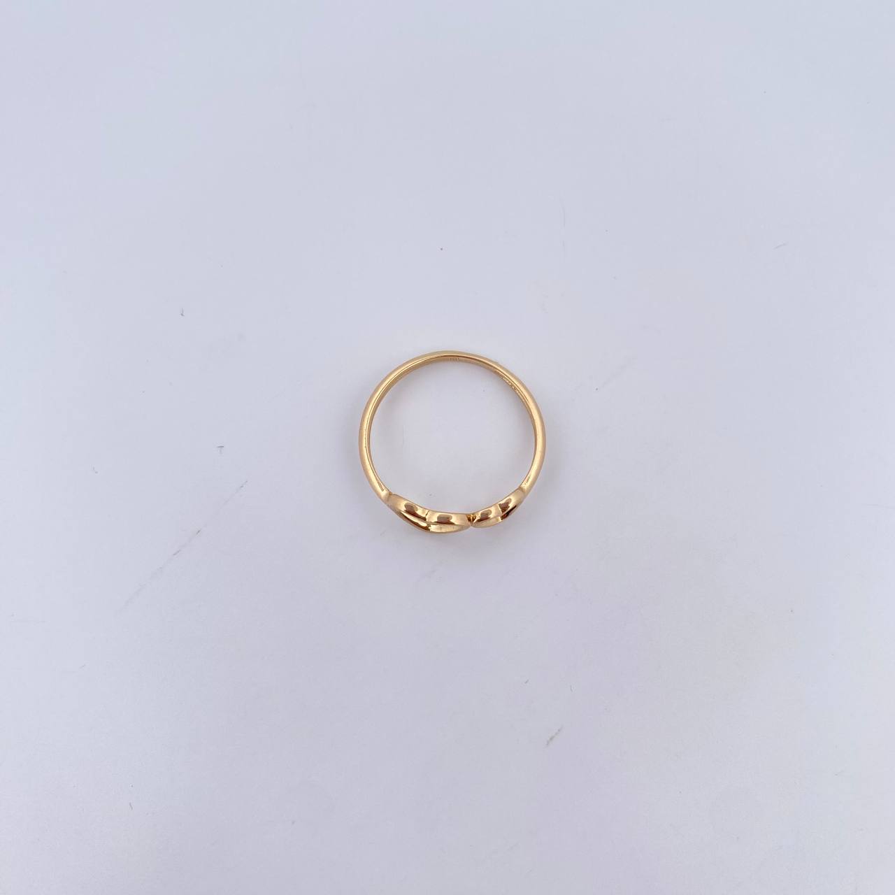Anillo Corazon Doble 1.3gr / T4 3/4 / Liso Oro Amarillo 18K &