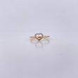 Anillo Silueta Corazon 1.6gr / T5 1/4 / Circones Blancos Oro Amarillo 18K &