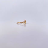 Anillo Silueta Corazon 1.6gr / T5 1/4 / Circones Blancos Oro Amarillo 18K &