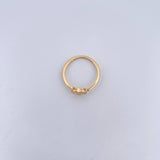Anillo Silueta Corazon 1.6gr / T5 1/4 / Circones Blancos Oro Amarillo 18K &