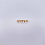 Anillo Hojas 1.3gr / T6 1/4 / Circones Blancos Oro Amarillo 18K &