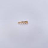 Anillo Hojas 1.3gr / T6 1/4 / Circones Blancos Oro Amarillo 18K &
