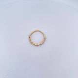 Anillo Hojas 1.3gr / T6 1/4 / Circones Blancos Oro Amarillo 18K &