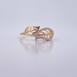 Anillo Hojas Doble 1.4gr / T6 / Circones Blancos Oro Amarillo 18K &