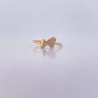 Anillo Doble Corazon 1.1gr / T4 1/2 / Circones Blancos Oro Amarillo 18K &