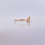 Anillo Corazon Doble 1.2gr / T7 1/4 / Circones Blancos Oro Amarillo 18K &