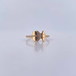 Anillo Oso Ts 1.4gr / T6 1/2 / Circones Blancos Oro Amarillo 18K &