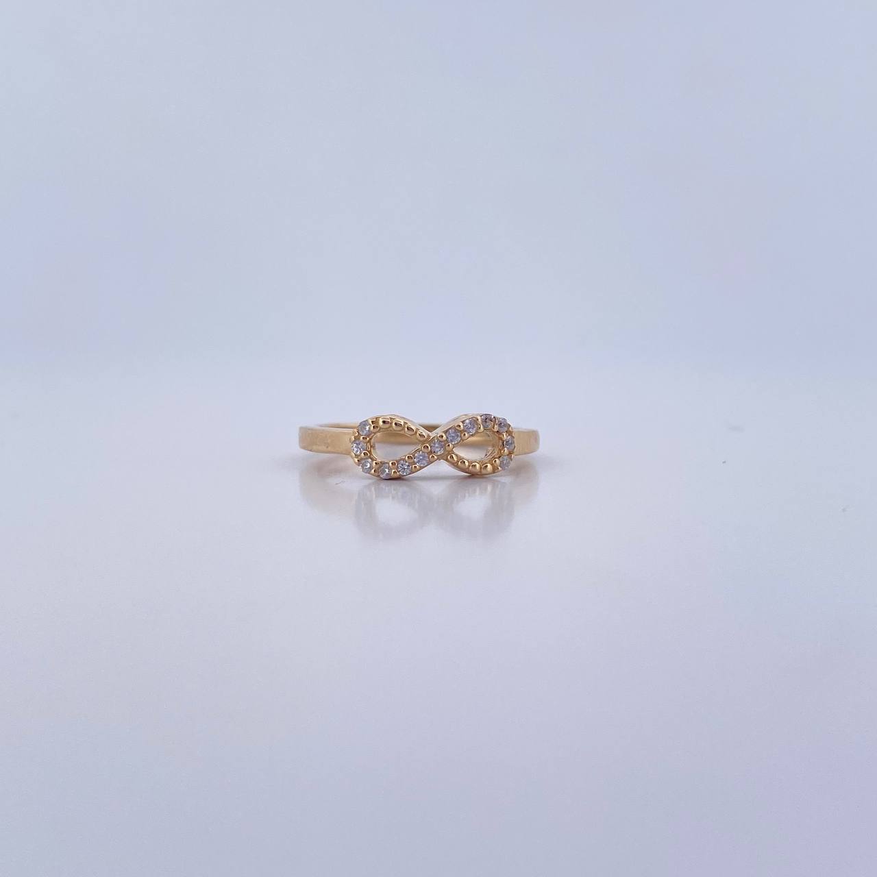 Anillo Infinito 2.1gr / T5 / Circones Blancos Oro Amarillo 18K &