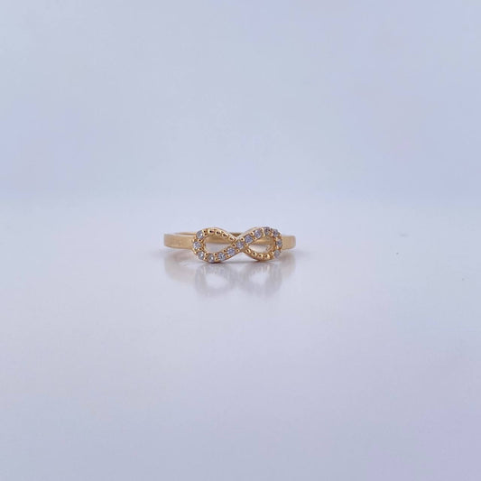 Anillo Infinito 2.1gr / T5 / Circones Blancos Oro Amarillo 18K &