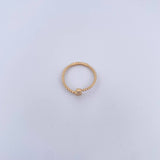 Anillo Corazon Doble 1.6gr / T6 1/2 / Circones Blancos Oro Amarillo 18K &