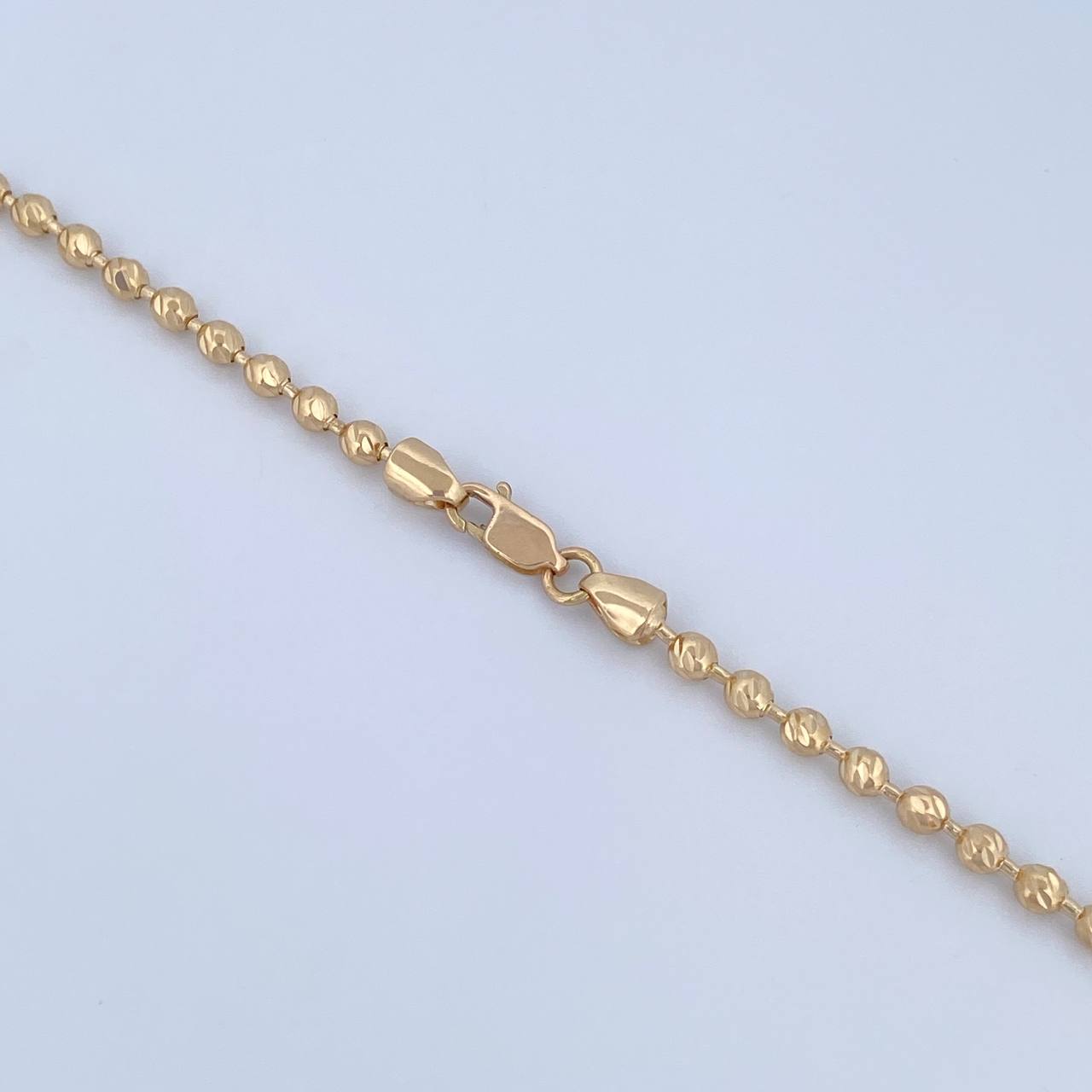 Cadena Militar 19.4gr / 61.5cm / 3mm Bola Diamantada Oro Amarillo 18K $