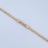 Cadena Militar 19gr / 61.3cm / 3mm Bola Diamantada Oro Amarillo 18K $