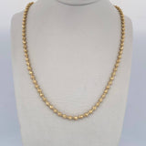 Cadena Militar 19.25gr / 62cm / 3mm Bola Diamantada Oro Amarillo 18K $