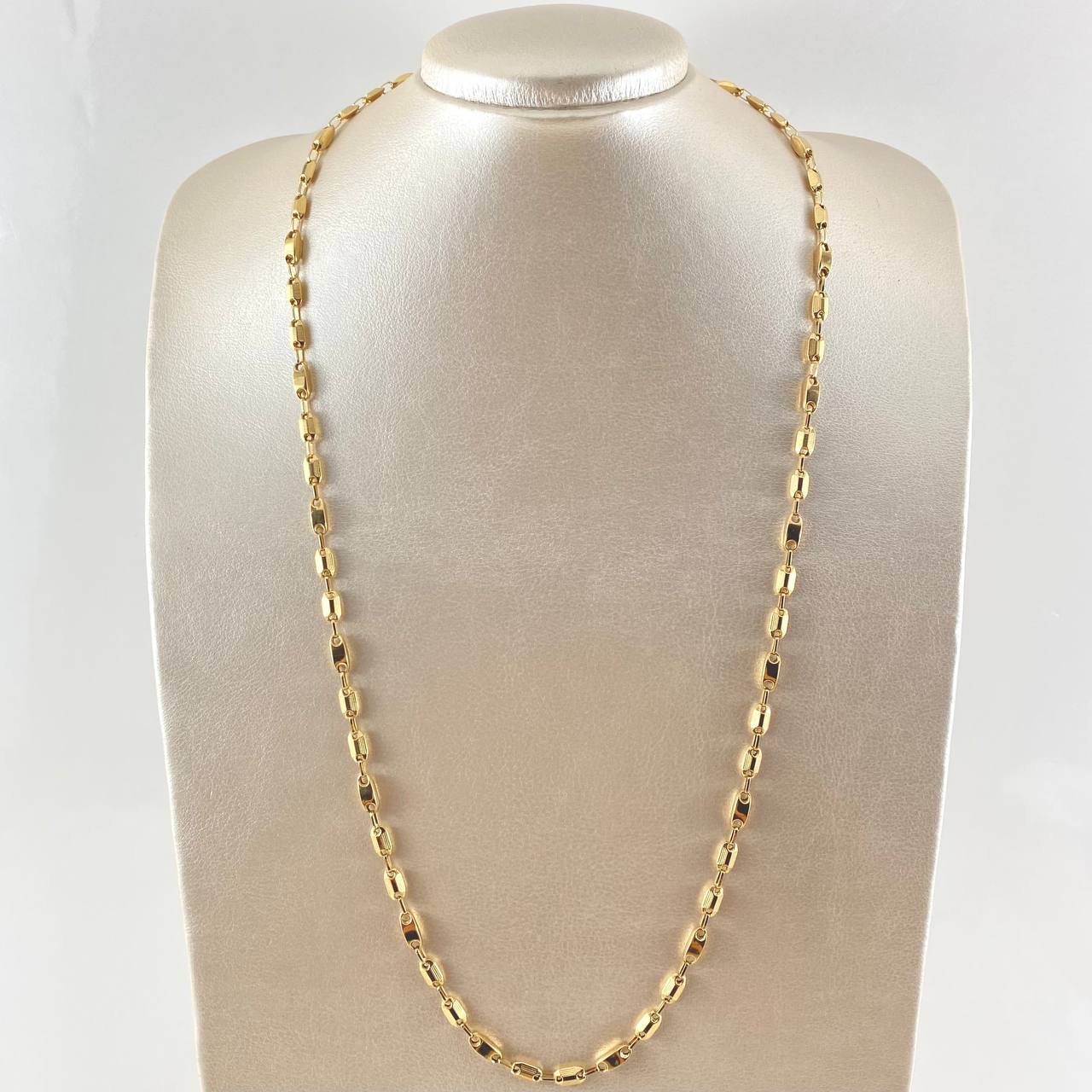 Cadena Rustica Intercalada 11.9gr / 65cm / Oro 18K