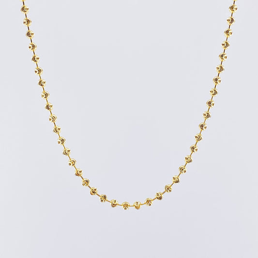 Cadena Militar Media Luna 11.9gr / 60cm / 3mm Oro Amarillo Nac.Esp. 18K *