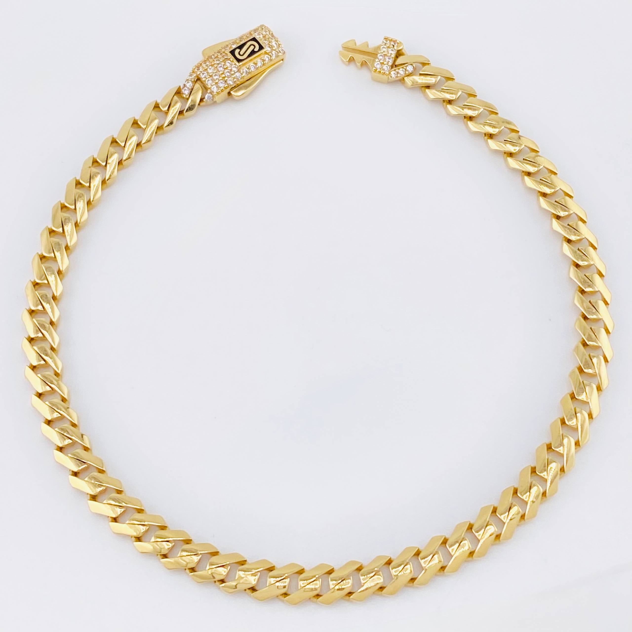Pulso Cubano Monaco 8.6gr / 21cm / 4.8mm Oro Amarillo +4 18K *