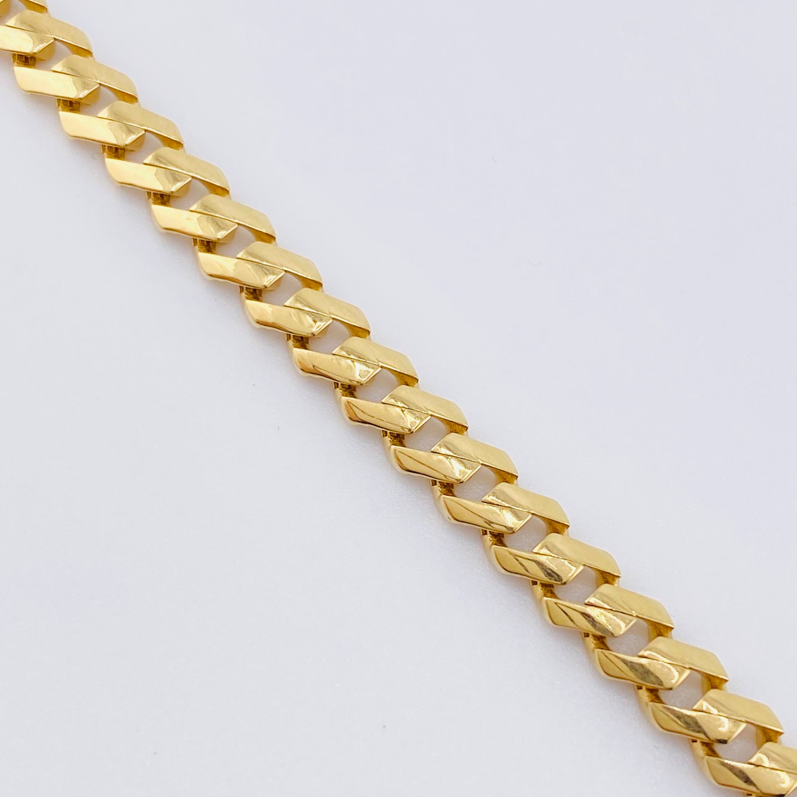 Pulso Cubano Monaco 8.6gr / 21cm / 4.8mm Oro Amarillo +4 18K *