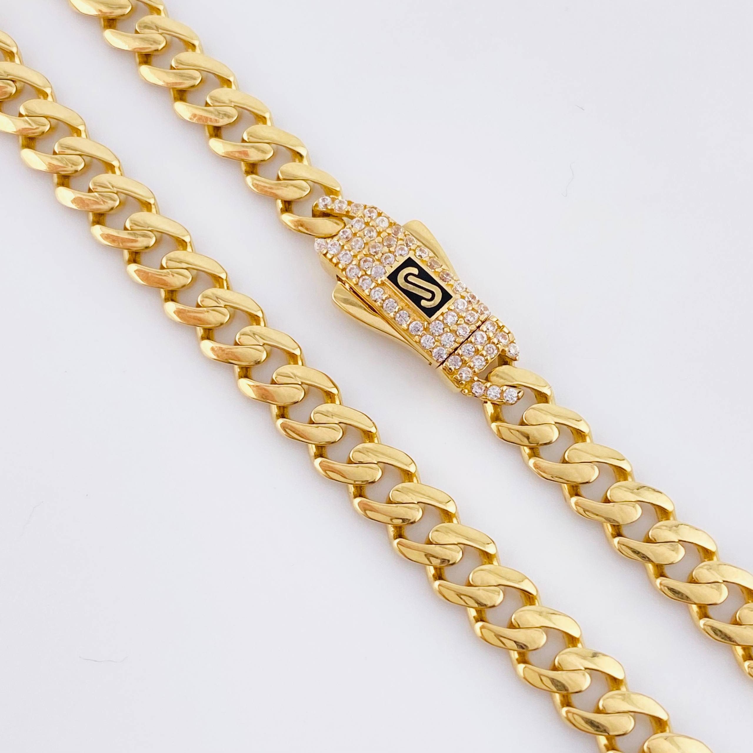 Pulso Cubano Monaco 7.6gr / 20cm / 5.2mm Oro Amarillo +4 18K *