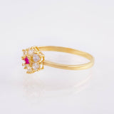 Anillo Flor Seis Pétalos 1.5gr / T7 / Oro Amarillo 18K