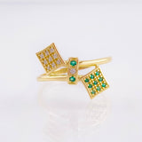 Anillo Cubos Bidimensionales 1.85gr / T6 / Oro Amarillo 18K