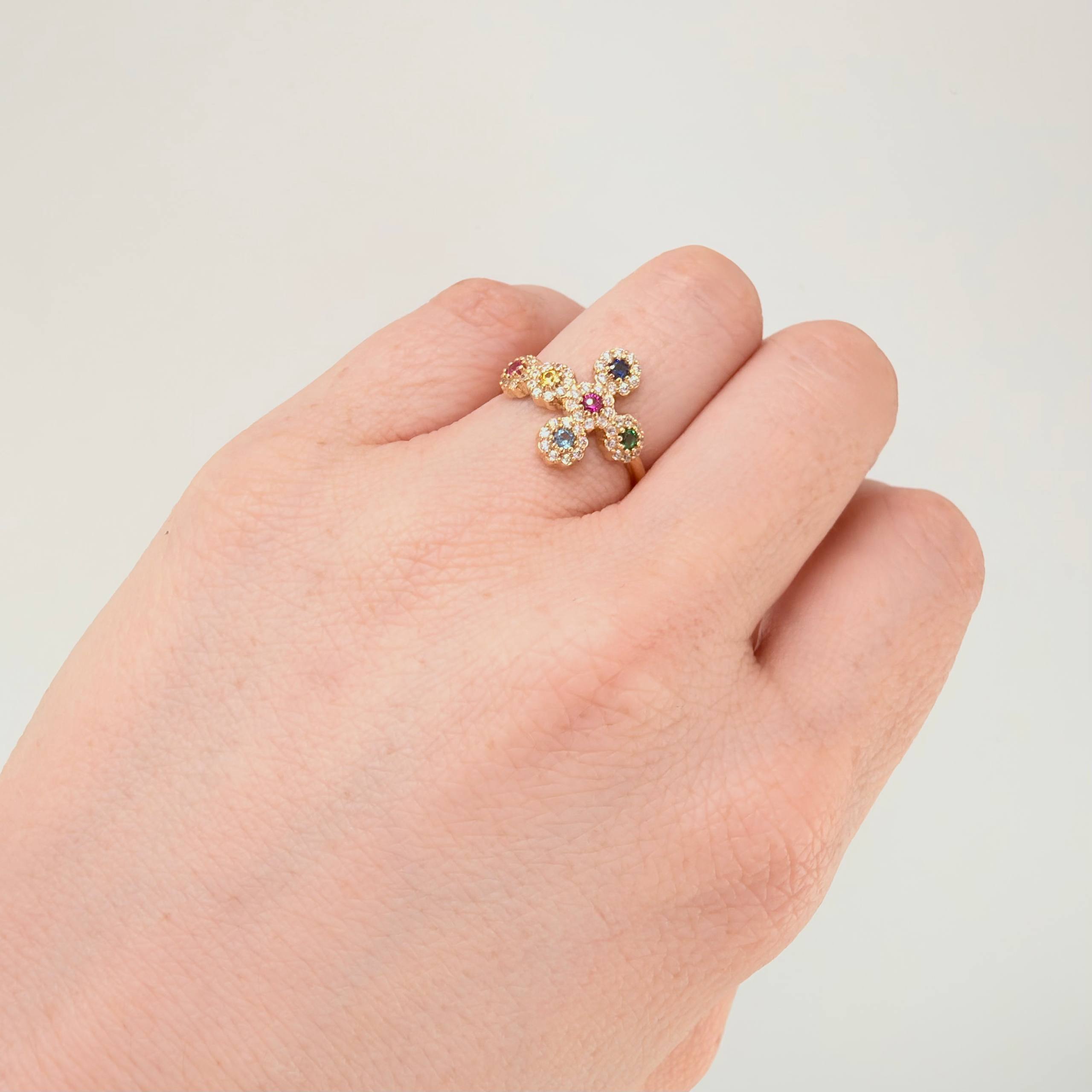 Anillo Cruz Tupida 2.65gr / T6 1/2 / Oro Amarillo 18K ©