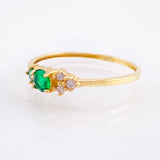 Anillo Solitario Flores Delicadas 1gr / T6 1/2 / Oro Amarillo 18K