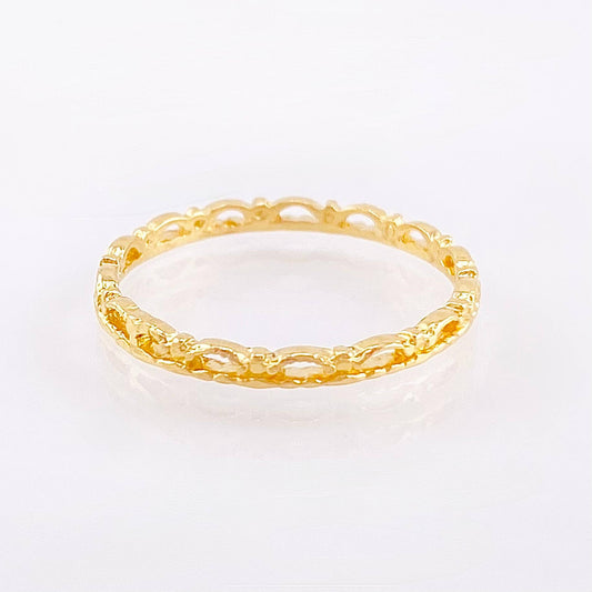 Anillo Carril De Cortinas 1.15gr / T6 1/2 / Oro Amarillo 18K