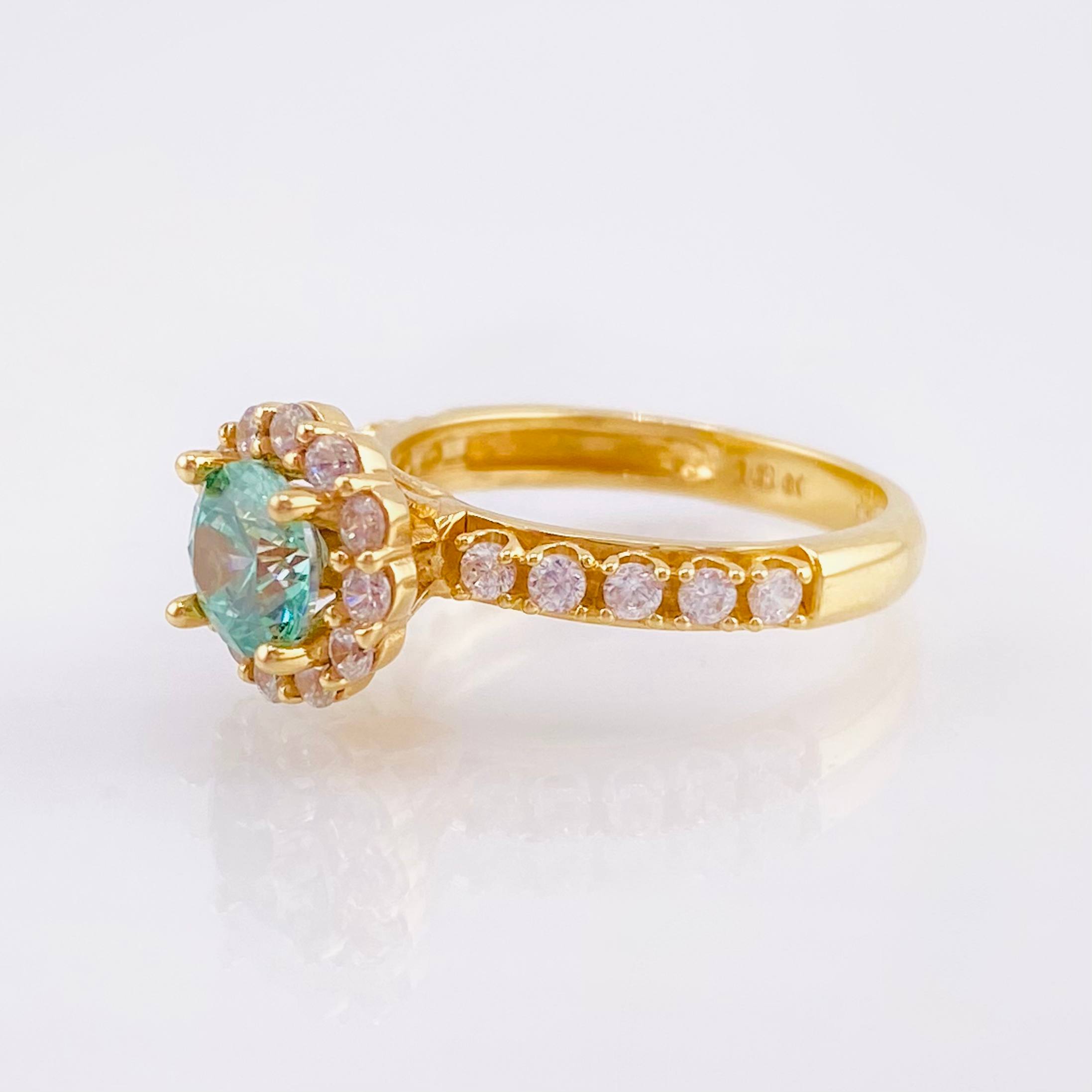 Anillo Halo Circular 4.3gr / T5 / Oro Amarillo 18K ©