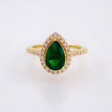 Anillo Halo Gota 4.2gr / T7 1/4 / Oro Amarillo 18K *