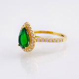 Anillo Halo Gota 4.2gr / T7 1/4 / Oro Amarillo 18K *