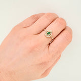 Anillo Halo Doble Gota 2.45gr / T7 1/4 / Oro Amarillo 18K ©