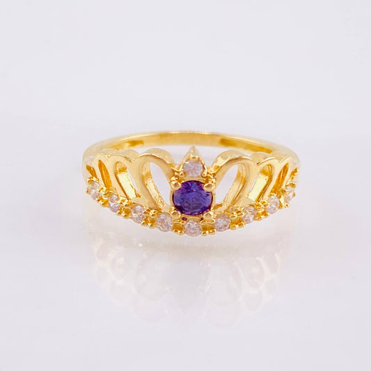 Anillo Corona Pavo Real 2.3gr / T6 / Oro Amarillo 18K