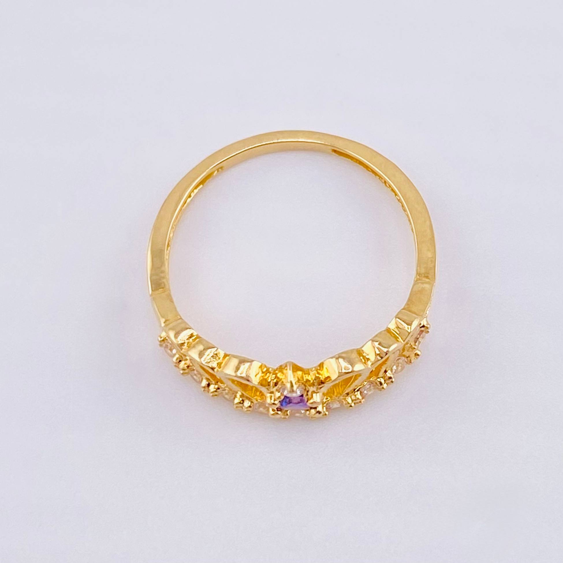 Anillo Corona Pavo Real 2.3gr / T6 / Oro Amarillo 18K