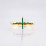 Anillo Cruz 1.5gr / T7 1/2 / Oro Amarillo 18K ©