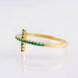 Anillo Cruz 1.5gr / T7 1/2 / Oro Amarillo 18K ©