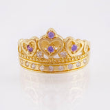 Anillo Corona Corazones 2.7gr / T6 / Oro Amarillo 18K *