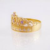 Anillo Corona Corazones 2.7gr / T6 / Oro Amarillo 18K *