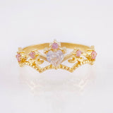 Anillo Tiara Red Corazón 2.5gr / T7 1/4 / Oro Amarillo 18K *