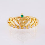 Anillo Corona Quinces Corazón 2.5gr / T7 / Oro Amarillo 18K *