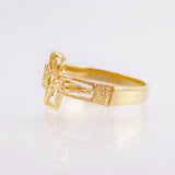 Anillo Silueta Cruz Cristo 4.25gr / T8 1/2 / Oro Amarillo 18K *