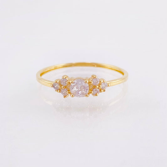 Anillo Solitario Trío Chispa 1.05gr / T5 1/2 / Oro Amarillo 18K ©