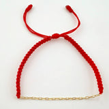 Pulsera Roja Retazo Cajón 0.25gr / 1.5mm Oro Amarillo +3 18K *