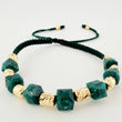 Pulsera Verde Esmeralda Cubica Cilindros Diamantados 10und 2.6gr / 3mm-5mm Oro Amarillo 18K ©