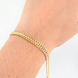 Pulso Sedusa Rectancular 5.2gr / 18.5cm / 5.6mm Oro Amarillo +3 18K ©