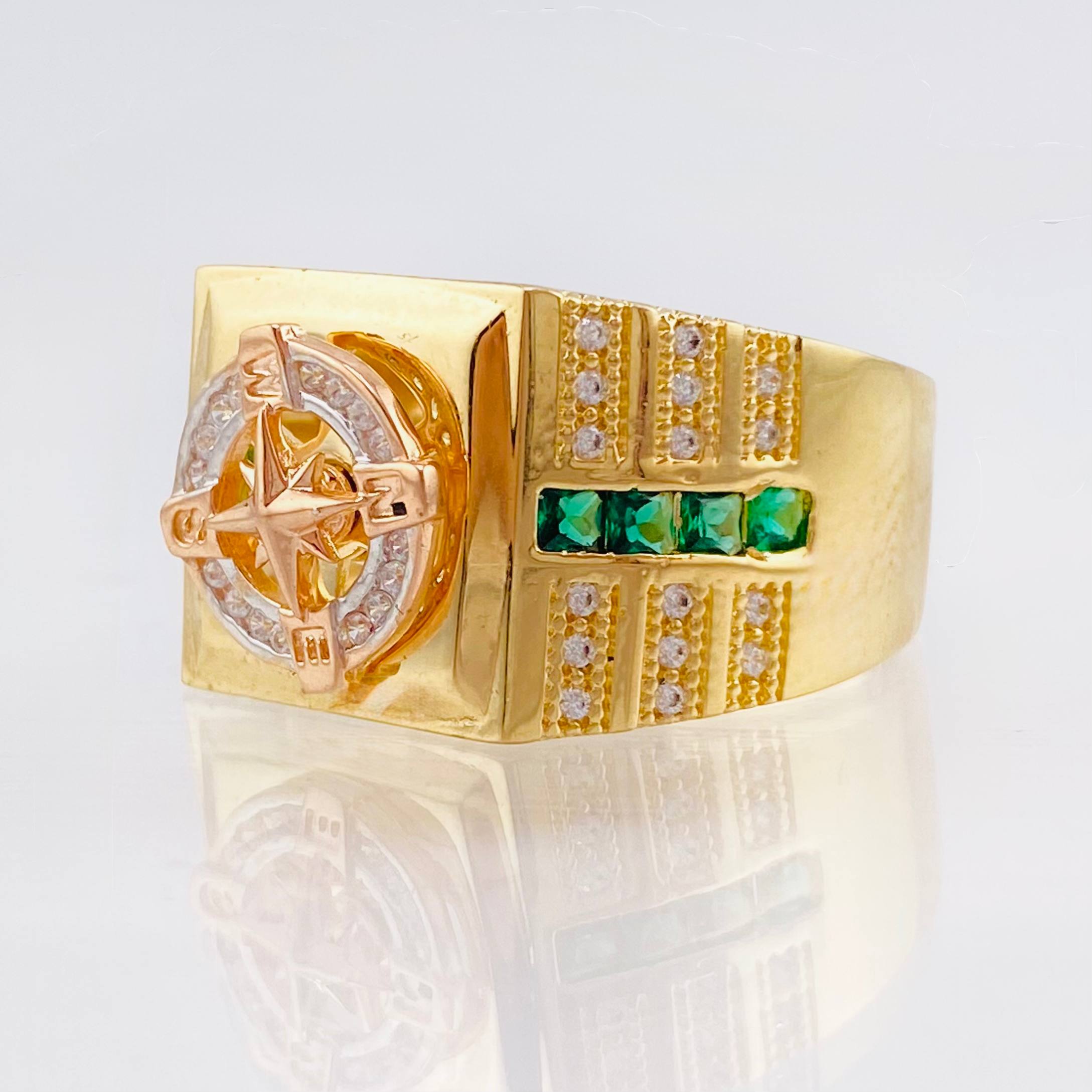 Anillo Brujula Movil 8.8gr / T10 3/4 / Tres Oros 18K ©