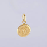 Dije Letra V 0.45 g / 1.6 cm Oro Amarillo 18K