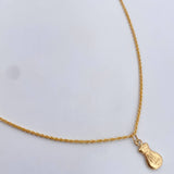 Set Cadena Lazo 1.15gr / 60cm / 1.2mm + Dije Bolsa Dinero 0.35gr / 1.7cm Oro Amarillo 18K (Oferta) &