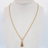 Set Cadena Lazo 1.15gr / 60cm / 1.2mm + Dije Bolsa Dinero 0.35gr / 1.7cm Oro Amarillo 18K (Oferta) &