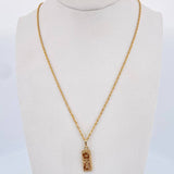 Set Cadena Lazo 1.15gr / 59.8 / 1.1mm + Dije Dolar 0.65gr / 2.1cm Troquelado Oro Amarillo 18K (Oferta) &