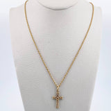 Set Cadena Lazo 1.15gr / 60cm / 1.2mm + Dije Cruz Cristo 0.7gr / 2.6cm Troquelado Oro Amarillo 18K (Oferta) &